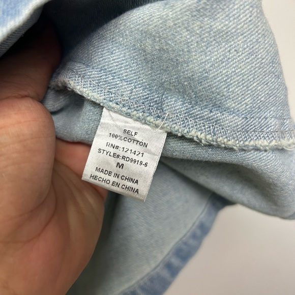 Vintage Denim by Ellison Overall Button down Dress Skirt Blue Size M - Picture 9 of 10